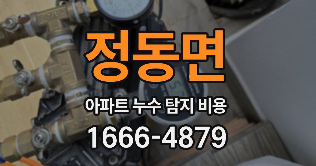 정동면 아파트 누수 탐지 비용