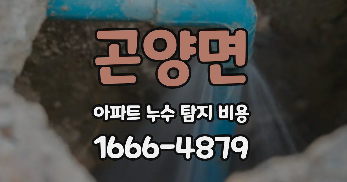 곤양면 아파트 누수 탐지 비용
