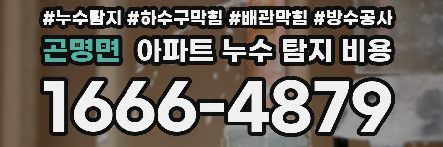 곤명면 아파트 누수 탐지 비용