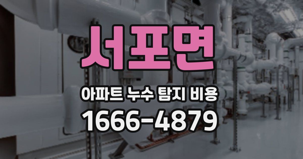 서포면 아파트 누수 탐지 비용