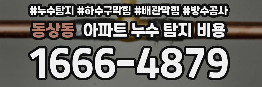 동상동 아파트 누수 탐지 비용