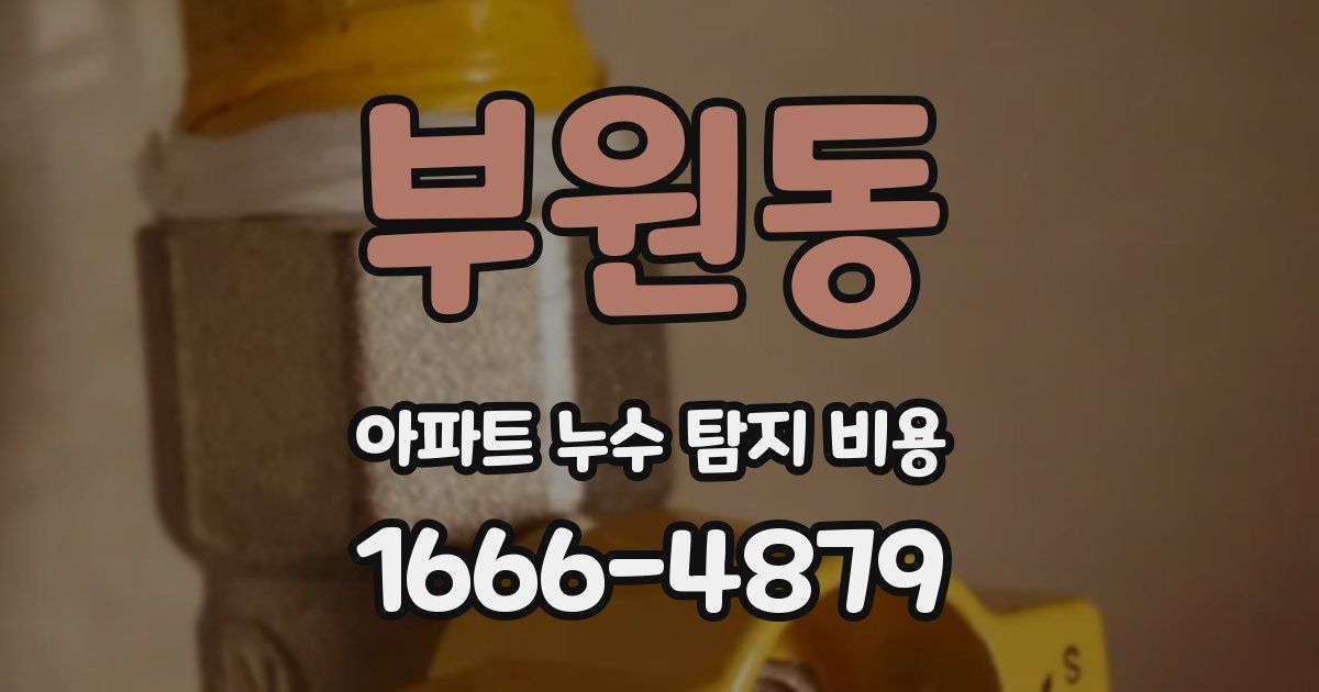 부원동 아파트 누수 탐지 비용
