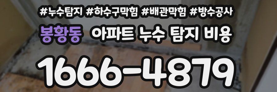봉황동 아파트 누수 탐지 비용