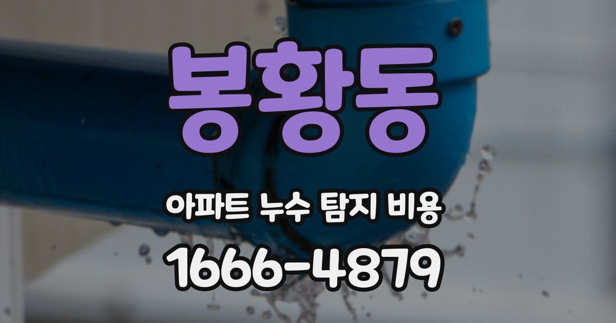 봉황동 아파트 누수 탐지 비용