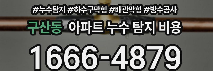 구산동 아파트 누수 탐지 비용