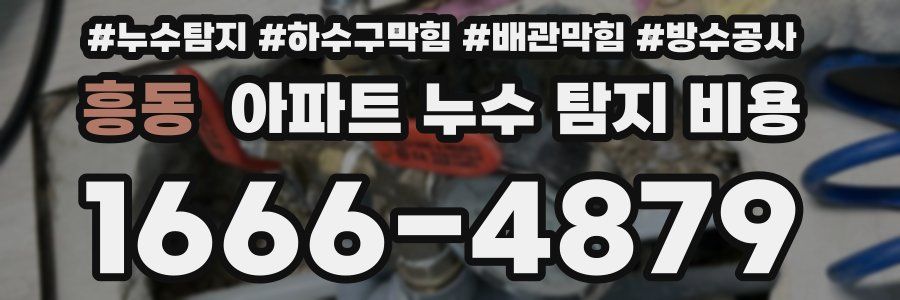 흥동 아파트 누수 탐지 비용