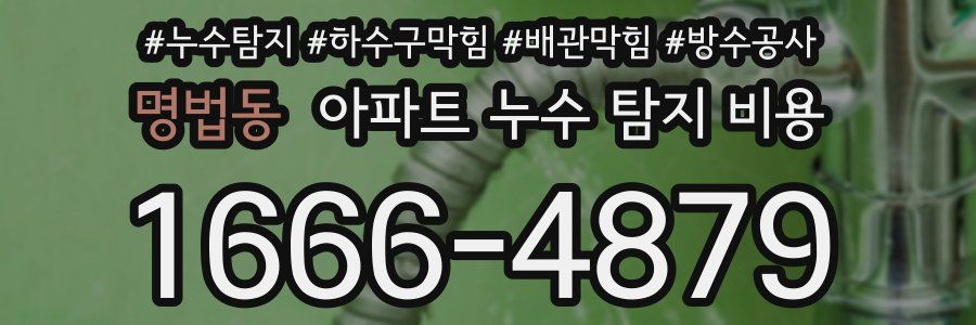 명법동 아파트 누수 탐지 비용