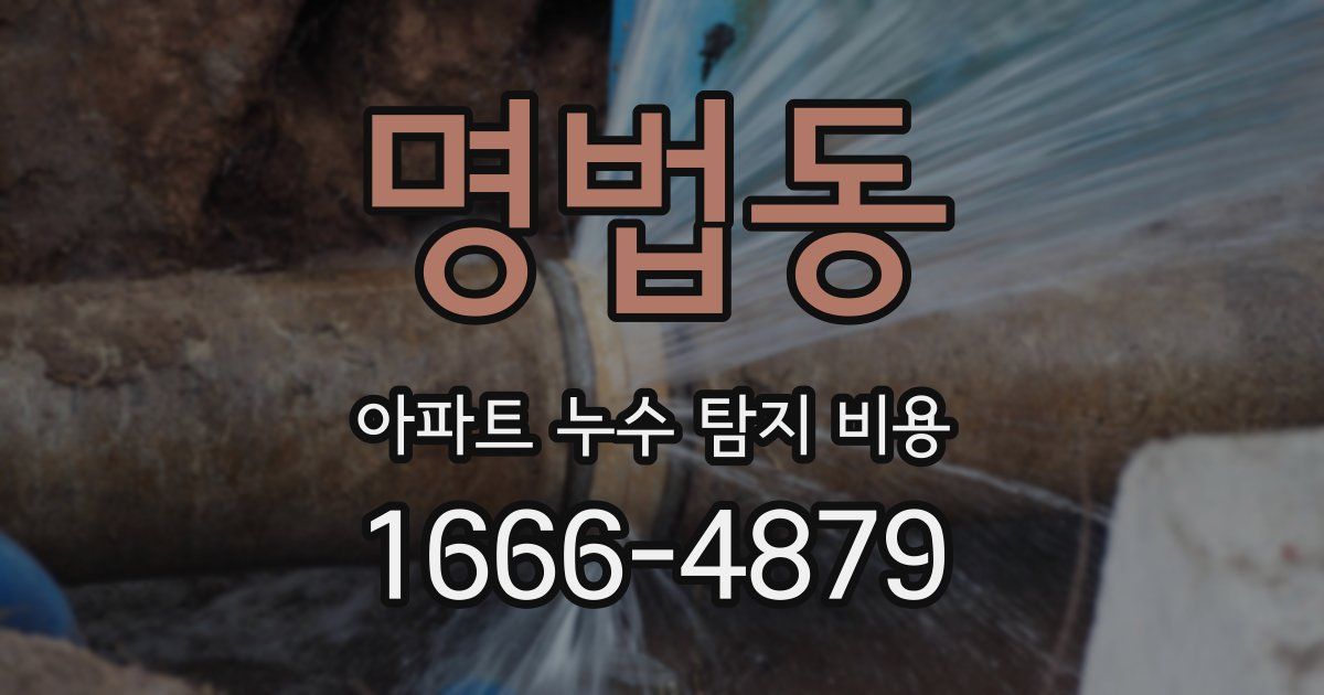명법동 아파트 누수 탐지 비용