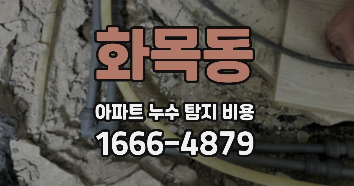 화목동 아파트 누수 탐지 비용
