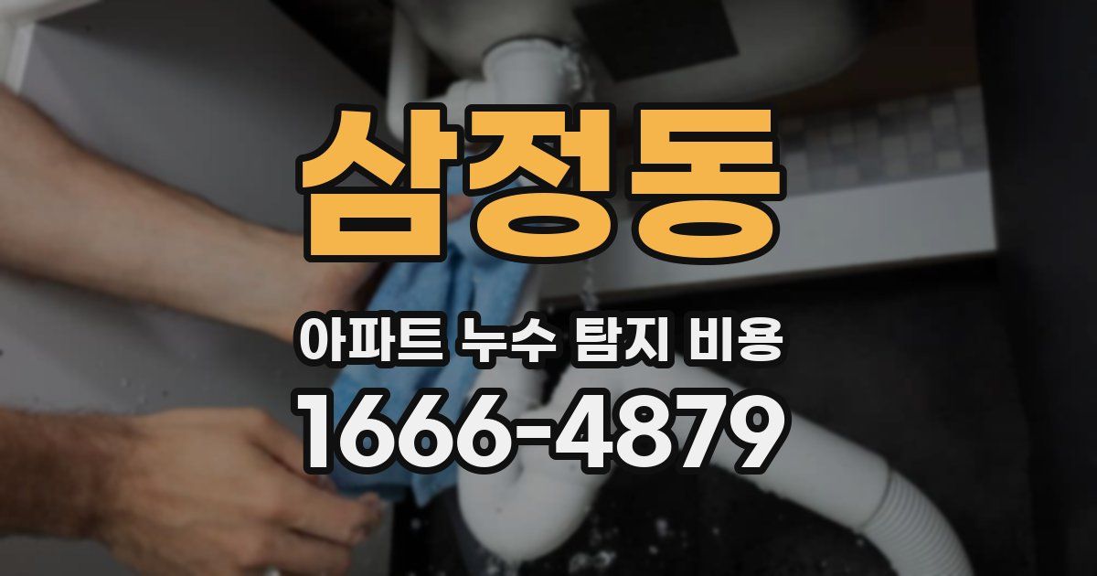 삼정동 아파트 누수 탐지 비용
