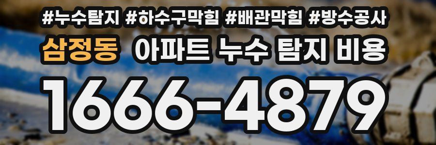삼정동 아파트 누수 탐지 비용