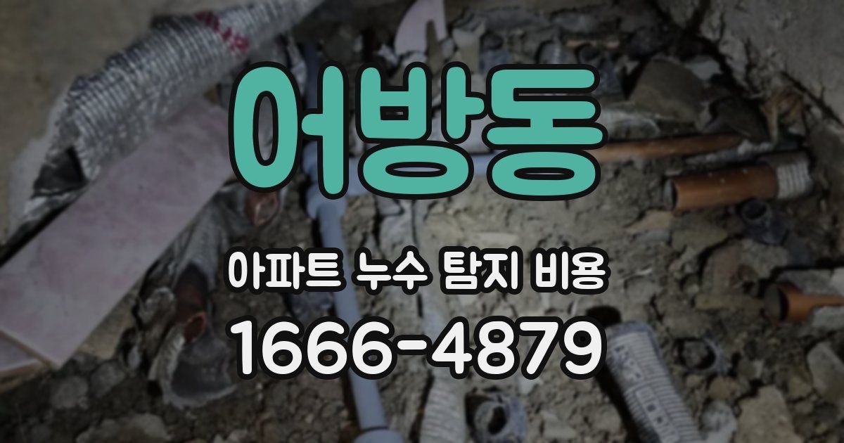 어방동 아파트 누수 탐지 비용