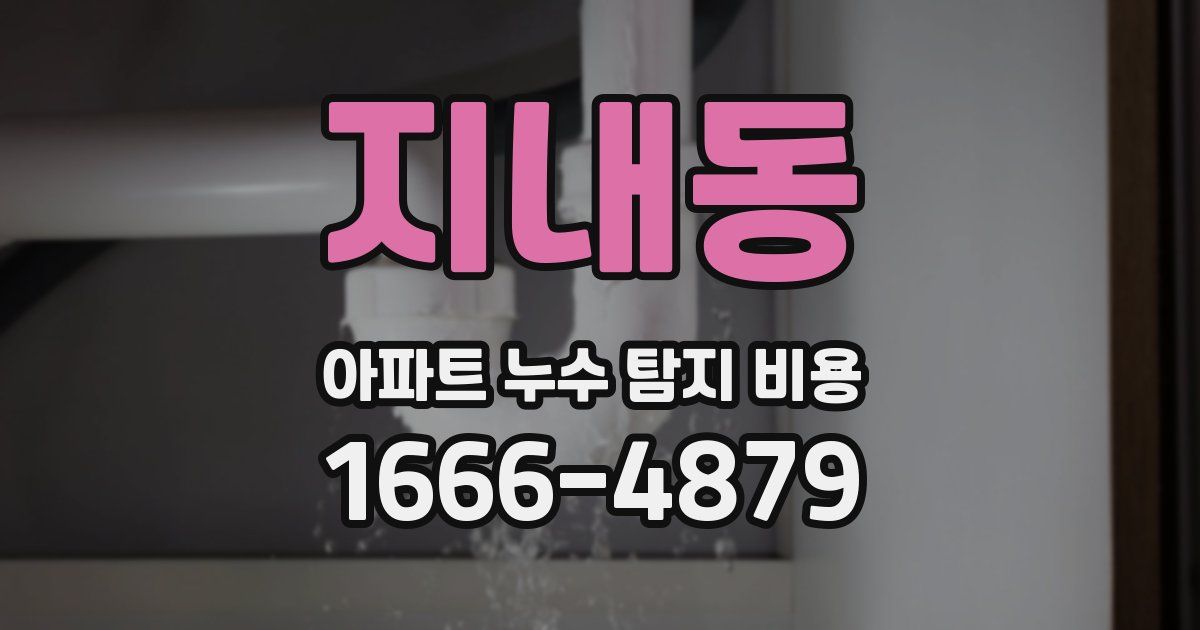 지내동 아파트 누수 탐지 비용