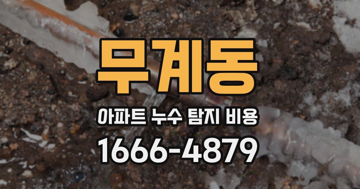 무계동 아파트 누수 탐지 비용