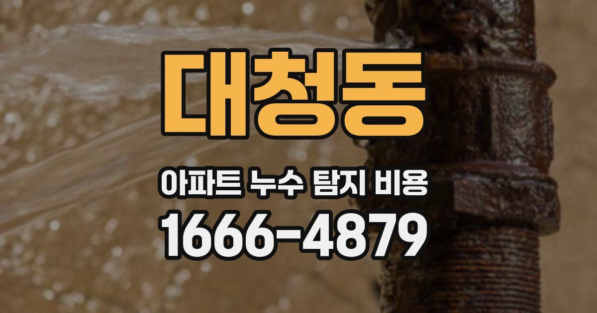 대청동 아파트 누수 탐지 비용