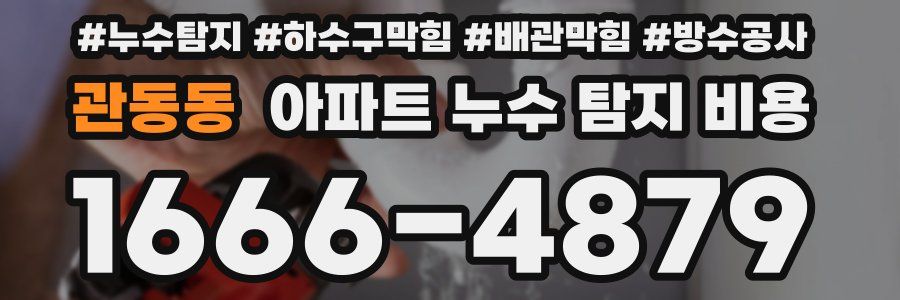 관동동 아파트 누수 탐지 비용
