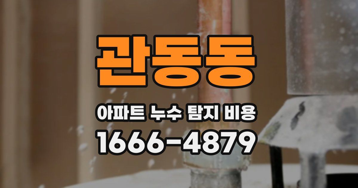 관동동 아파트 누수 탐지 비용