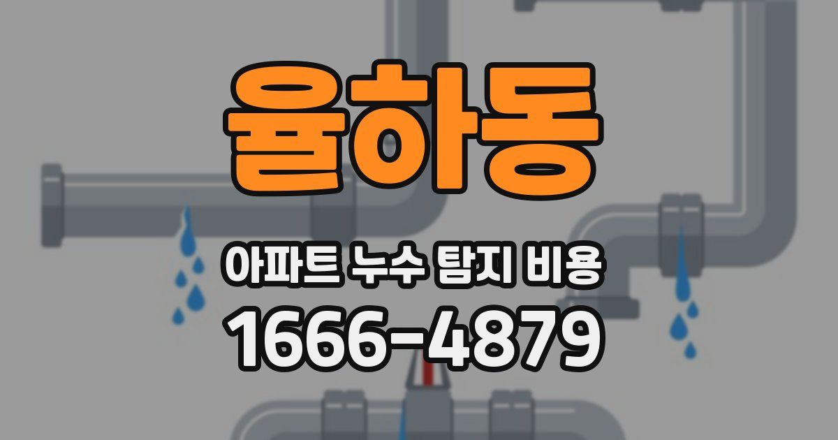 율하동 아파트 누수 탐지 비용