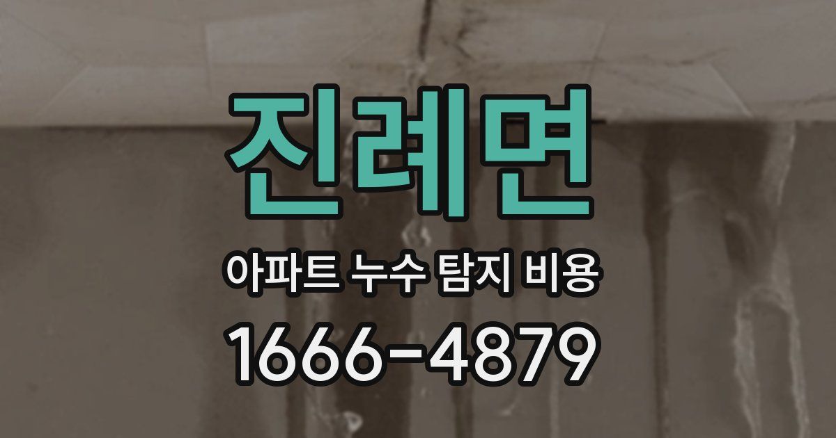 진례면 아파트 누수 탐지 비용