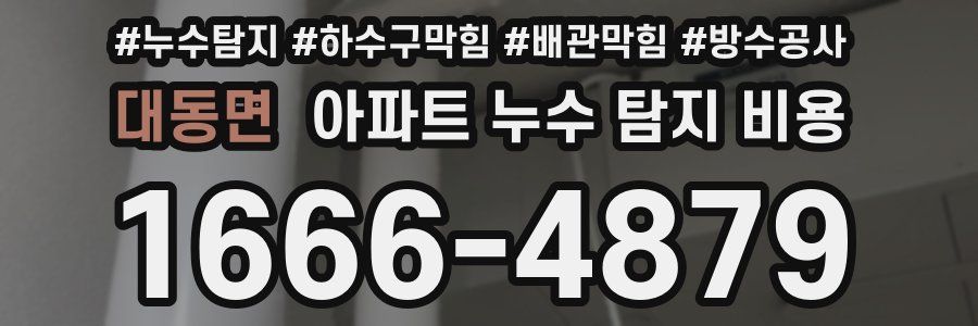 대동면 아파트 누수 탐지 비용