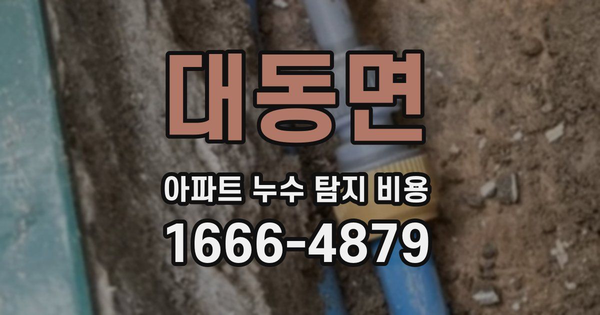 대동면 아파트 누수 탐지 비용