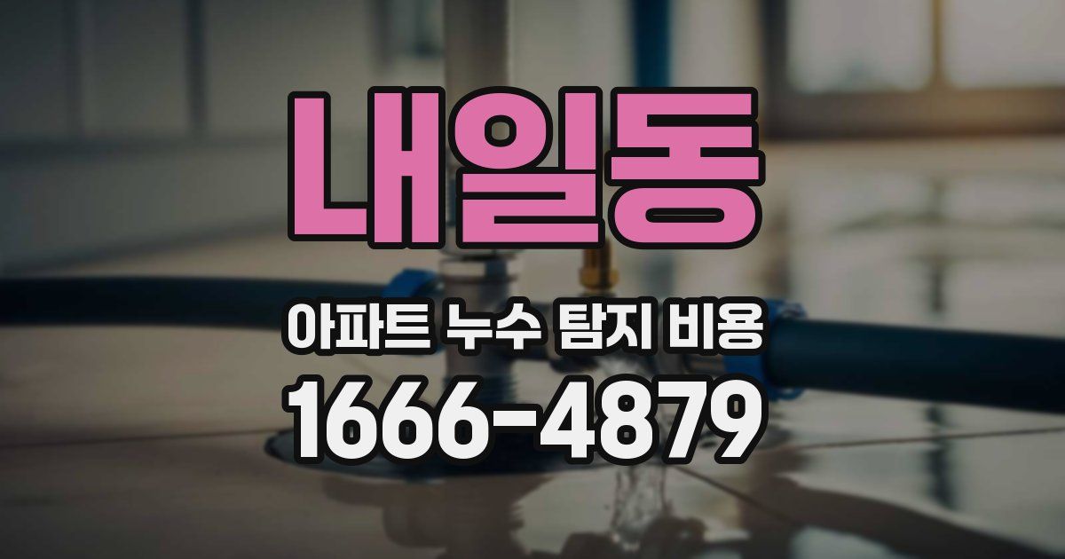 내일동 아파트 누수 탐지 비용
