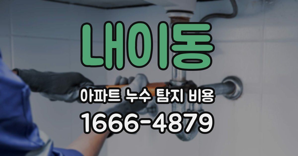 내이동 아파트 누수 탐지 비용