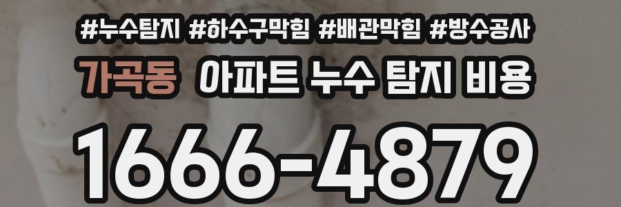 가곡동 아파트 누수 탐지 비용