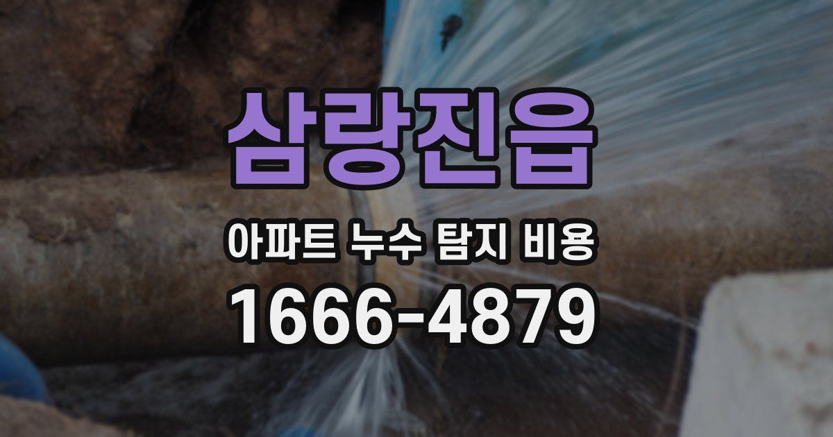 삼랑진읍 아파트 누수 탐지 비용