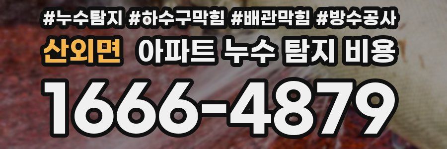 산외면 아파트 누수 탐지 비용