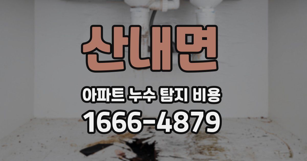 산내면 아파트 누수 탐지 비용