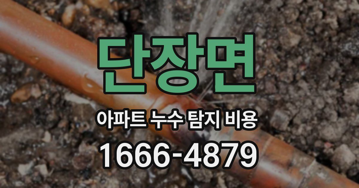 단장면 아파트 누수 탐지 비용