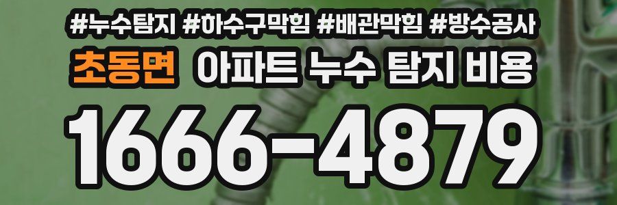 초동면 아파트 누수 탐지 비용