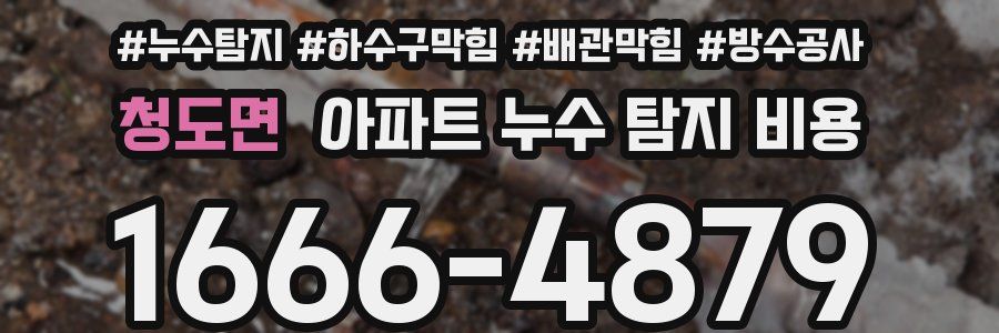 청도면 아파트 누수 탐지 비용