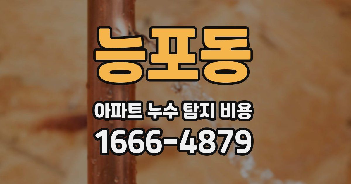 능포동 아파트 누수 탐지 비용