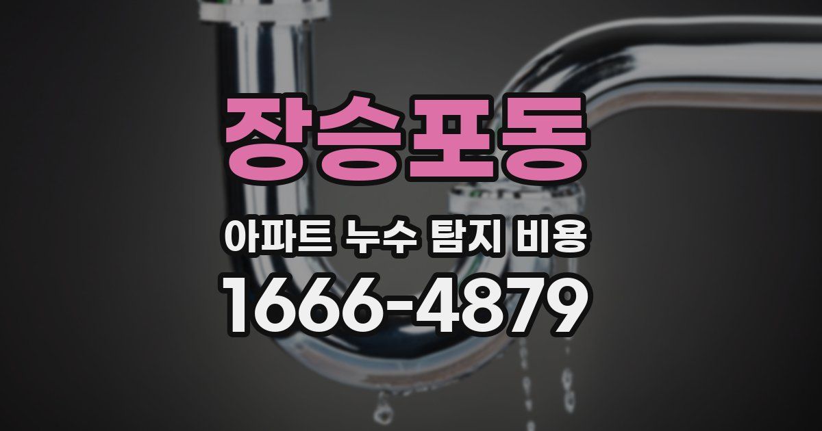 장승포동 아파트 누수 탐지 비용