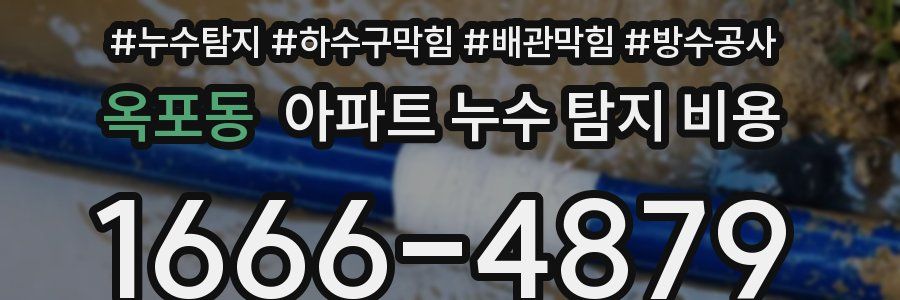 옥포동 아파트 누수 탐지 비용
