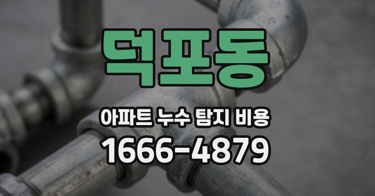 덕포동 아파트 누수 탐지 비용