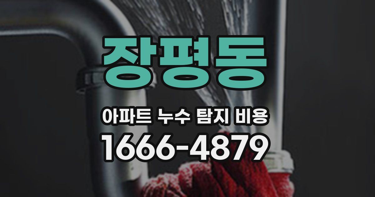장평동 아파트 누수 탐지 비용