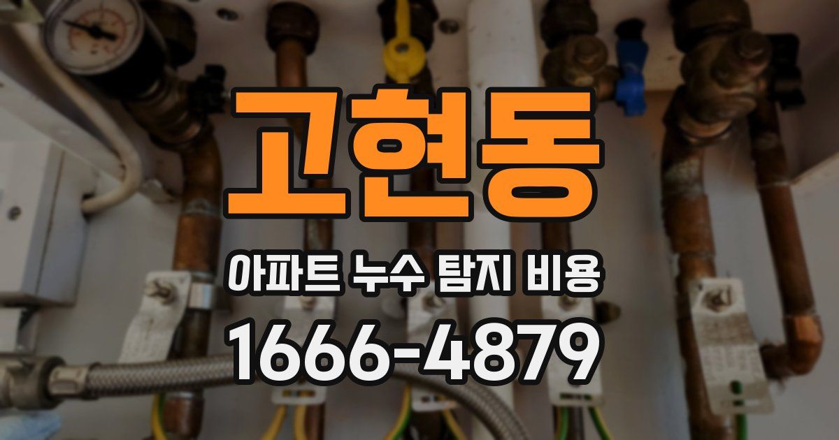 고현동 아파트 누수 탐지 비용