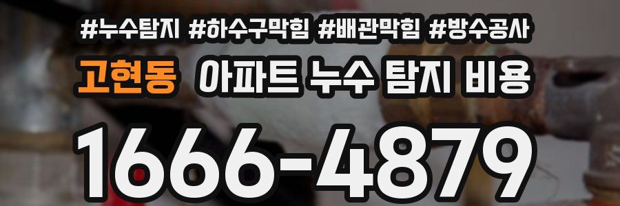 고현동 아파트 누수 탐지 비용