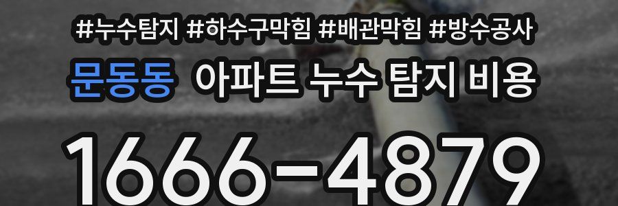 문동동 아파트 누수 탐지 비용