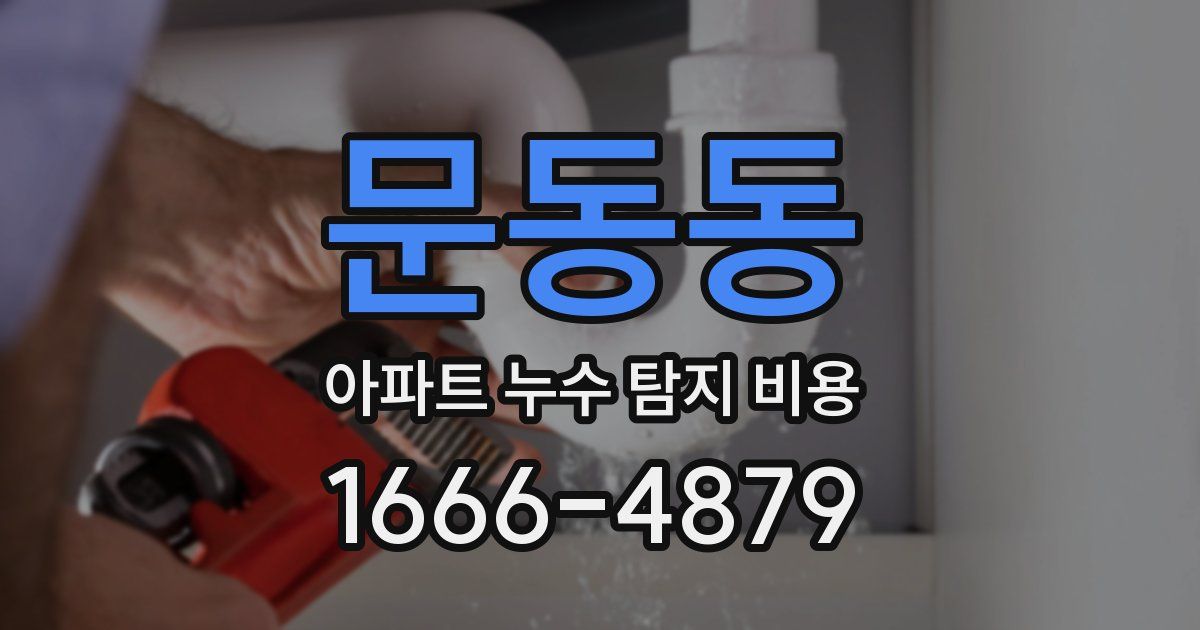 문동동 아파트 누수 탐지 비용