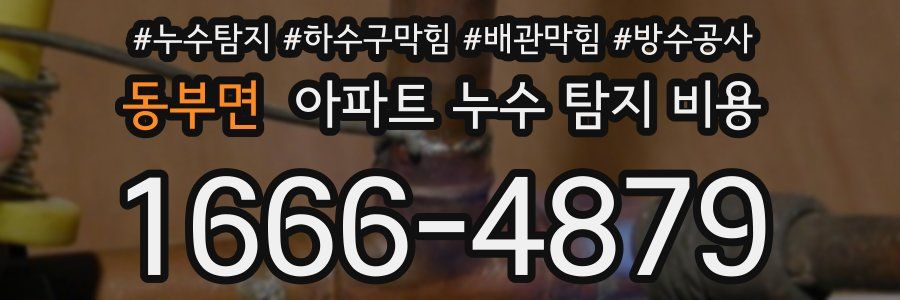 동부면 아파트 누수 탐지 비용