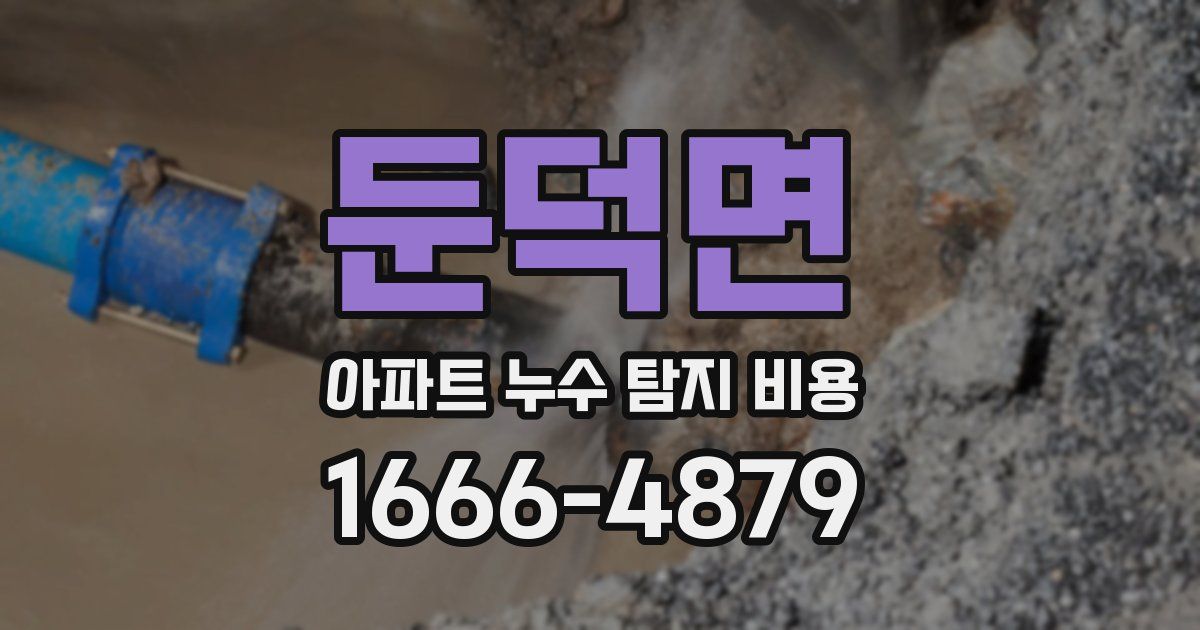 둔덕면 아파트 누수 탐지 비용