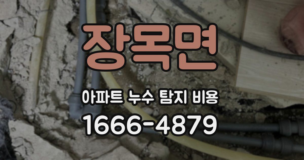 장목면 아파트 누수 탐지 비용