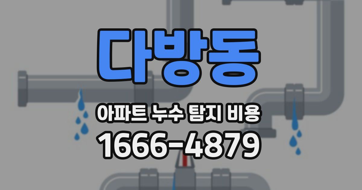 다방동 아파트 누수 탐지 비용