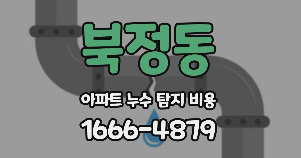 북정동 아파트 누수 탐지 비용