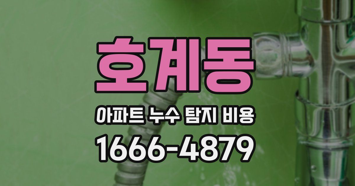 호계동 아파트 누수 탐지 비용
