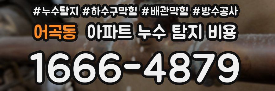 어곡동 아파트 누수 탐지 비용